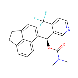 CN(C)C(=O)O[C@H](c1cnccc1C(F)(F)F)c1ccc2c3c(cccc13)CC2 ZINC000103189009