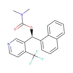 CN(C)C(=O)O[C@H](c1cnccc1C(F)(F)F)c1cccc2ccccc12 ZINC000103198756