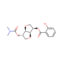 CN(C)C(=O)O[C@H]1CO[C@@H]2[C@H](OC(=O)c3ccccc3O)CO[C@H]12 ZINC000045298687