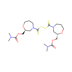 CN(C)C(=O)OC[C@@H]1CN(C(=S)SSC(=S)N2CCCO[C@H](COC(=O)N(C)C)C2)CCCO1 ZINC001772653735