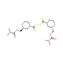 CN(C)C(=O)OC[C@@H]1CN(C(=S)SSC(=S)N2CCO[C@H](COC(=O)N(C)C)C2)CCO1 ZINC001772632986