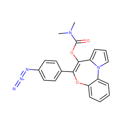 CN(C)C(=O)OC1=C(c2ccc(N=[N+]=[N-])cc2)Oc2ccccc2-n2cccc21 ZINC000013757579