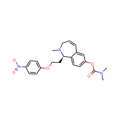 CN(C)C(=O)Oc1ccc2c(c1)C=CCN(C)[C@@H]2CCOc1ccc([N+](=O)[O-])cc1 ZINC000003964679