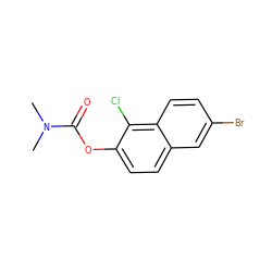 CN(C)C(=O)Oc1ccc2cc(Br)ccc2c1Cl ZINC000084904187