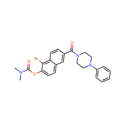 CN(C)C(=O)Oc1ccc2cc(C(=O)N3CCN(c4ccccc4)CC3)ccc2c1Br ZINC000084706408