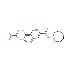 CN(C)C(=O)Oc1ccc2cc(C(=O)NC3CCCCCC3)ccc2c1Br ZINC000084706399