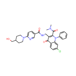 CN(C)C(=O)c1c(CNC(=O)c2ccc(N3CCC(CO)CC3)nc2)c(=O)c2ccc(Cl)cc2n1-c1ccccc1 ZINC000096170112