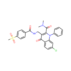 CN(C)C(=O)c1c(CNC(=O)c2ccc(S(C)(=O)=O)cc2)c(=O)c2ccc(Cl)cc2n1-c1ccccc1 ZINC000096170107