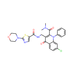 CN(C)C(=O)c1c(CNC(=O)c2cnc(N3CCOCC3)s2)c(=O)c2ccc(Cl)cc2n1-c1ccccc1 ZINC000096170102