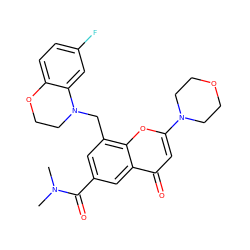 CN(C)C(=O)c1cc(CN2CCOc3ccc(F)cc32)c2oc(N3CCOCC3)cc(=O)c2c1 ZINC000653844335