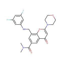 CN(C)C(=O)c1cc(CNc2cc(F)cc(F)c2)c2oc(N3CCOCC3)cc(=O)c2c1 ZINC000299868823