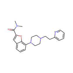 CN(C)C(=O)c1cc2cccc(N3CCN(CCc4ccccn4)CC3)c2o1 ZINC000114867964