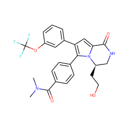 CN(C)C(=O)c1ccc(-c2c(-c3cccc(OC(F)(F)F)c3)cc3n2[C@H](CCO)CNC3=O)cc1 ZINC000207203875