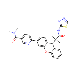 CN(C)C(=O)c1ccc(-c2ccc3c(c2)Oc2ccccc2[C@H]3C(C)(C)C(=O)Nc2nncs2)nc1 ZINC000073196956