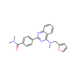 CN(C)C(=O)c1ccc(-c2nc(N(C)Cc3ccco3)c3ccccc3n2)cc1 ZINC000004268393