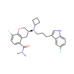 CN(C)C(=O)c1ccc(F)c2c1C[C@H](N(CCCc1c[nH]c3ccc(F)cc13)C1CCC1)CO2 ZINC000040937443