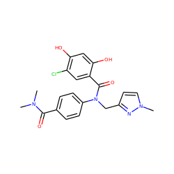 CN(C)C(=O)c1ccc(N(Cc2ccn(C)n2)C(=O)c2cc(Cl)c(O)cc2O)cc1 ZINC000653768320