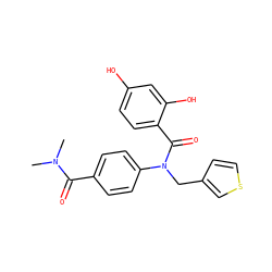 CN(C)C(=O)c1ccc(N(Cc2ccsc2)C(=O)c2ccc(O)cc2O)cc1 ZINC000653762344