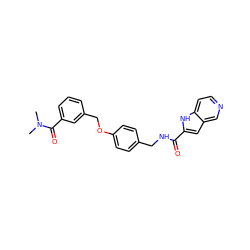 CN(C)C(=O)c1cccc(COc2ccc(CNC(=O)c3cc4cnccc4[nH]3)cc2)c1 ZINC001772637574