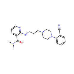CN(C)C(=O)c1cccnc1NCCCN1CCN(c2ccccc2C#N)CC1 ZINC000013764519