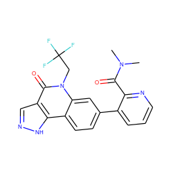 CN(C)C(=O)c1ncccc1-c1ccc2c3[nH]ncc3c(=O)n(CC(F)(F)F)c2c1 ZINC000220094780