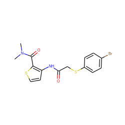 CN(C)C(=O)c1sccc1NC(=O)CSc1ccc(Br)cc1 ZINC000096283149