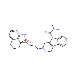 CN(C)C(=O)n1c2c(c3ccccc31)CCN(CCCC[C@]13CCCc4cccc(c41)NC3=O)C2 ZINC000013473734