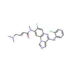 CN(C)C/C=C/C(=O)N(C)c1cc2c(cc1F)nc(Nc1ccccc1Cl)c1cncn12 ZINC000073196384