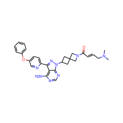 CN(C)C/C=C/C(=O)N1CC2(CC(n3nc(-c4ccc(Oc5ccccc5)cn4)c4c(N)ncnc43)C2)C1 ZINC000214049646