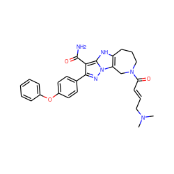 CN(C)C/C=C/C(=O)N1CCCc2[nH]c3c(C(N)=O)c(-c4ccc(Oc5ccccc5)cc4)nn3c2C1 ZINC001772651446