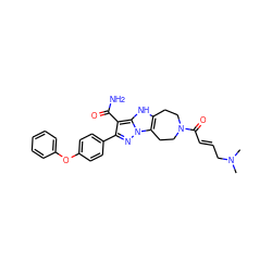 CN(C)C/C=C/C(=O)N1CCc2[nH]c3c(C(N)=O)c(-c4ccc(Oc5ccccc5)cc4)nn3c2CC1 ZINC001772573104