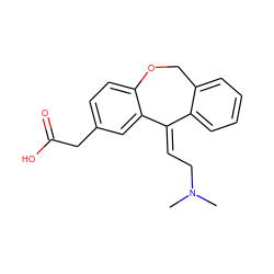 CN(C)C/C=C1\c2ccccc2COc2ccc(CC(=O)O)cc21 ZINC000013455769