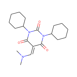 CN(C)C=C1C(=O)N(C2CCCCC2)C(=O)N(C2CCCCC2)C1=O ZINC000003110191