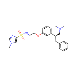 CN(C)C[C@@H](Cc1ccccc1)c1cccc(OCCNS(=O)(=O)c2cn(C)cn2)c1 ZINC000114735636