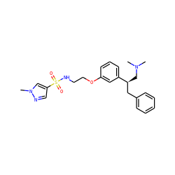 CN(C)C[C@@H](Cc1ccccc1)c1cccc(OCCNS(=O)(=O)c2cnn(C)c2)c1 ZINC000114261204