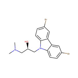 CN(C)C[C@@H](O)Cn1c2ccc(Br)cc2c2cc(Br)ccc21 ZINC000000626529