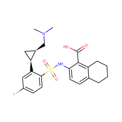 CN(C)C[C@@H]1C[C@@H]1c1cc(F)ccc1S(=O)(=O)Nc1ccc2c(c1C(=O)O)CCCC2 ZINC000014964965