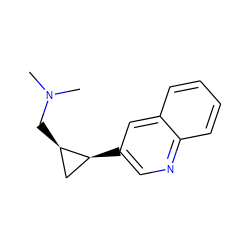 CN(C)C[C@@H]1C[C@@H]1c1cnc2ccccc2c1 ZINC000028960122