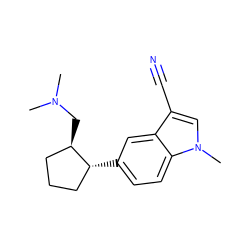CN(C)C[C@@H]1CCC[C@H]1c1ccc2c(c1)c(C#N)cn2C ZINC000034220514