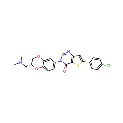 CN(C)C[C@@H]1COc2cc(-n3cnc4cc(-c5ccc(Cl)cc5)sc4c3=O)ccc2O1 ZINC000038149706