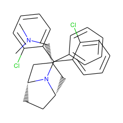 CN(C)C[C@]1(c2ccccc2)C[C@@H]2CC[C@H](C1)N2C(c1ccccc1Cl)c1ccccc1Cl ZINC000299820334