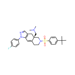 CN(C)C[C@]12Cc3cnn(-c4ccc(F)cc4)c3C=C1CCN(S(=O)(=O)c1ccc(C(C)(C)C)cc1)C2 ZINC000029127682