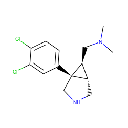 CN(C)C[C@H]1[C@@H]2CNC[C@@]21c1ccc(Cl)c(Cl)c1 ZINC000045394563