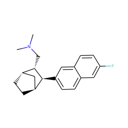 CN(C)C[C@H]1[C@H]2CC[C@@H](C2)[C@@H]1c1ccc2cc(F)ccc2c1 ZINC000100966586