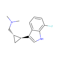 CN(C)C[C@H]1C[C@@H]1c1c[nH]c2c(F)cccc12 ZINC000013673567