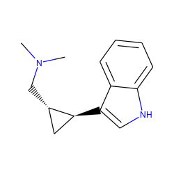 CN(C)C[C@H]1C[C@@H]1c1c[nH]c2ccccc12 ZINC000028959968