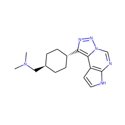 CN(C)C[C@H]1CC[C@H](c2nnn3cnc4[nH]ccc4c23)CC1 ZINC001772651544