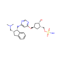 CN(C)C[C@H]1Cc2ccccc2[C@H]1Nc1cc(O[C@H]2C[C@H](O)[C@H](COS(N)(=O)=O)C2)ncn1 ZINC000114583921