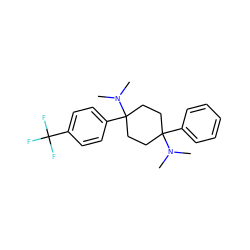 CN(C)C1(c2ccccc2)CCC(c2ccc(C(F)(F)F)cc2)(N(C)C)CC1 ZINC000147025155