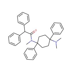 CN(C)C1(c2ccccc2)CCC(c2ccccc2)(N(C)C(=O)C(c2ccccc2)c2ccccc2)CC1 ZINC000146975039